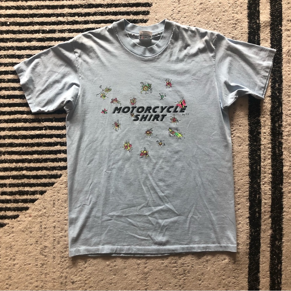 Vintage 90s Motorcycle Shirt Single Stitch